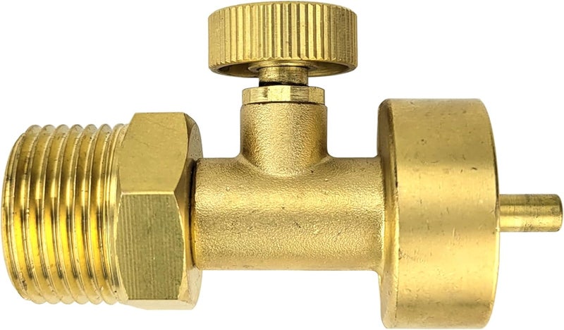 Sa - Oxygen Adaptor with Valve - CGA-601 (1.4 Oz Tank/Canister) to CGA-540 (Oxygen Regulator) - Image 1